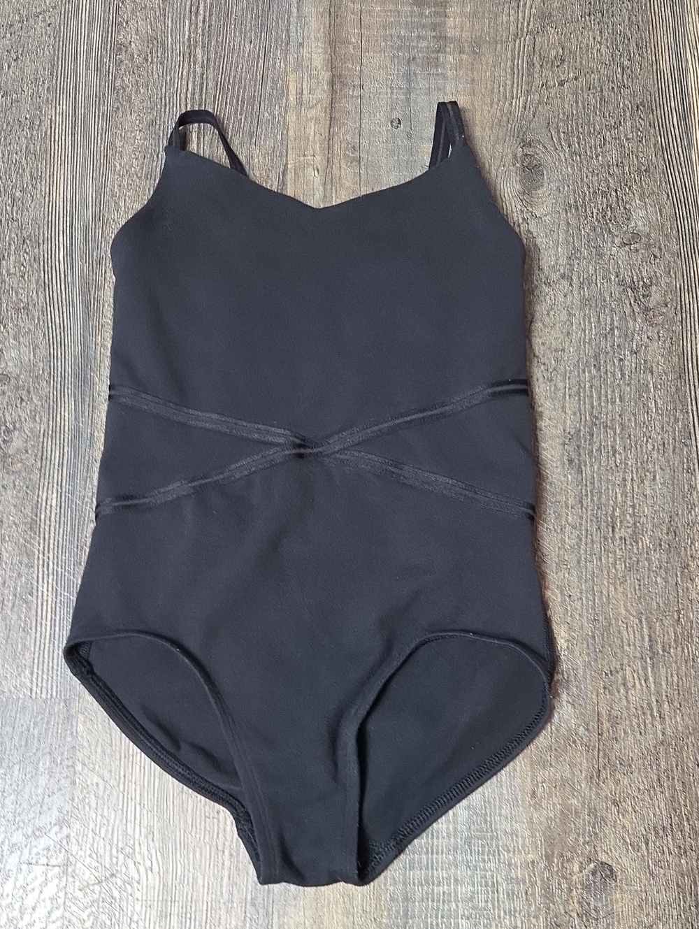 Ivivva Black Girls' One-Piece Leotard with Crisscross Waist Detail